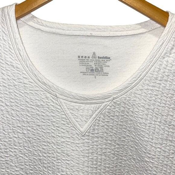 Neon Buddha‎ Waffle Textured Crewneck Sweatshirt Large EUC White - Picture 2 of 6